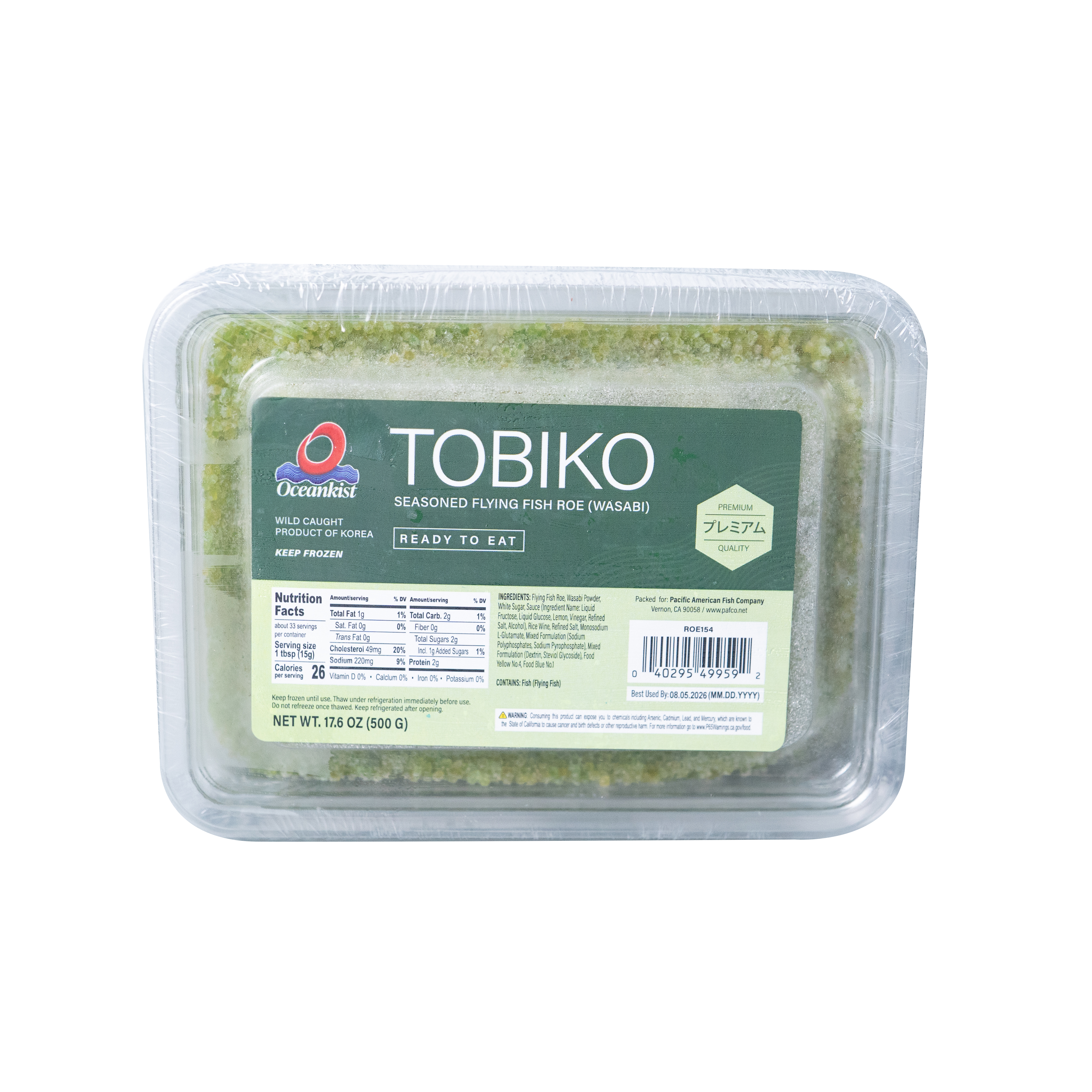Tobiko con wasabi