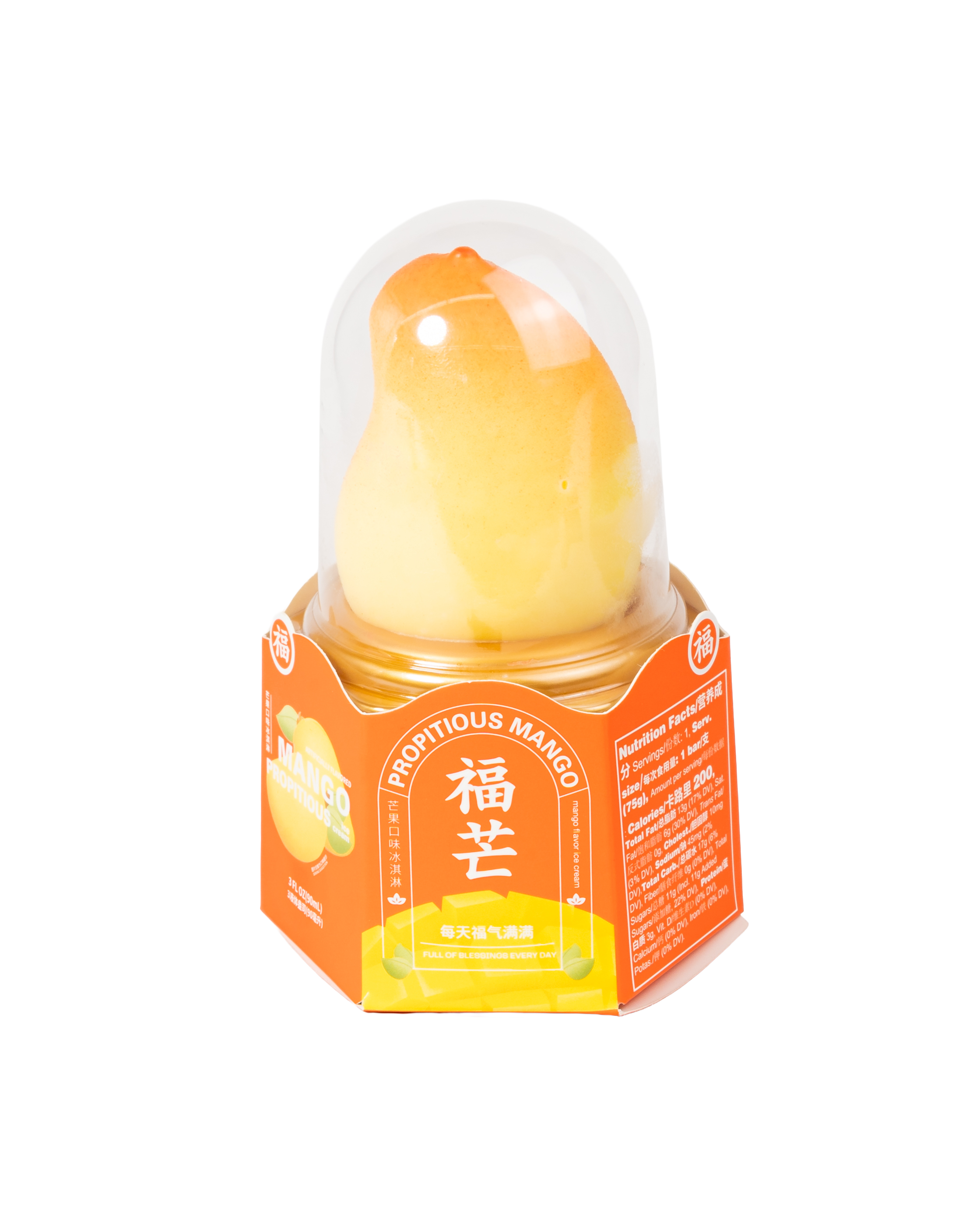 Helado con forma de mango