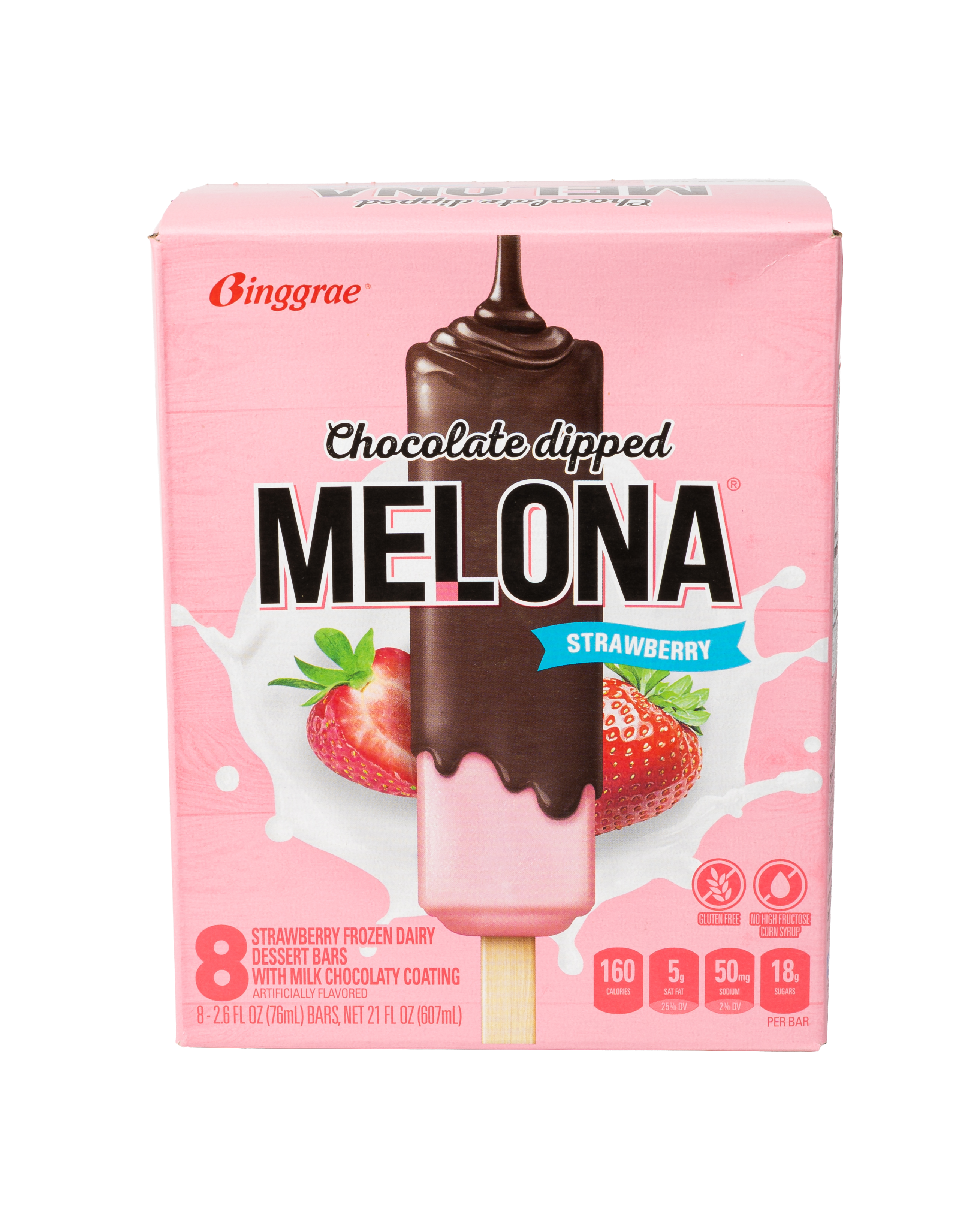 Paletas Melona Fresa Cubiertas de Chocolate