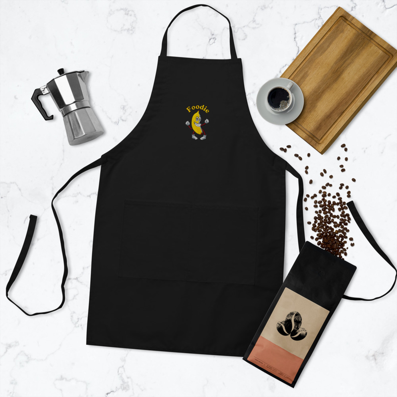 Black Foodie Embroidered Apron