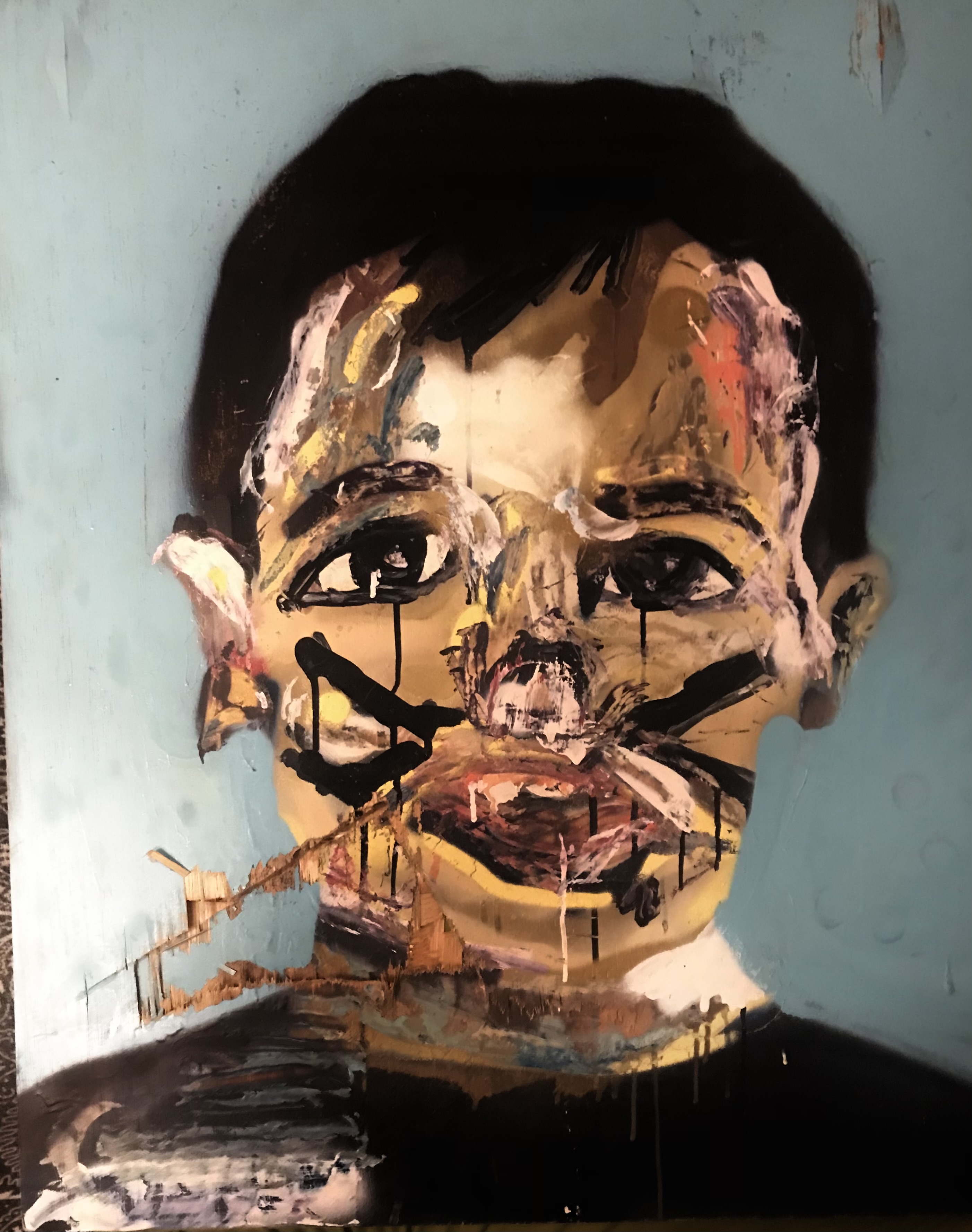 Abstract Child Portrait Painting
