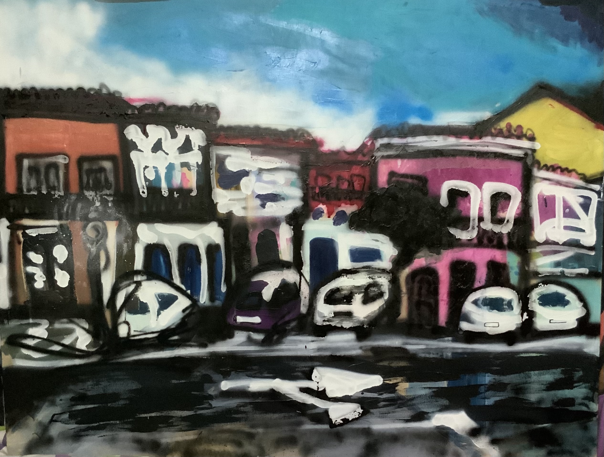 Colorful Townscape Painting