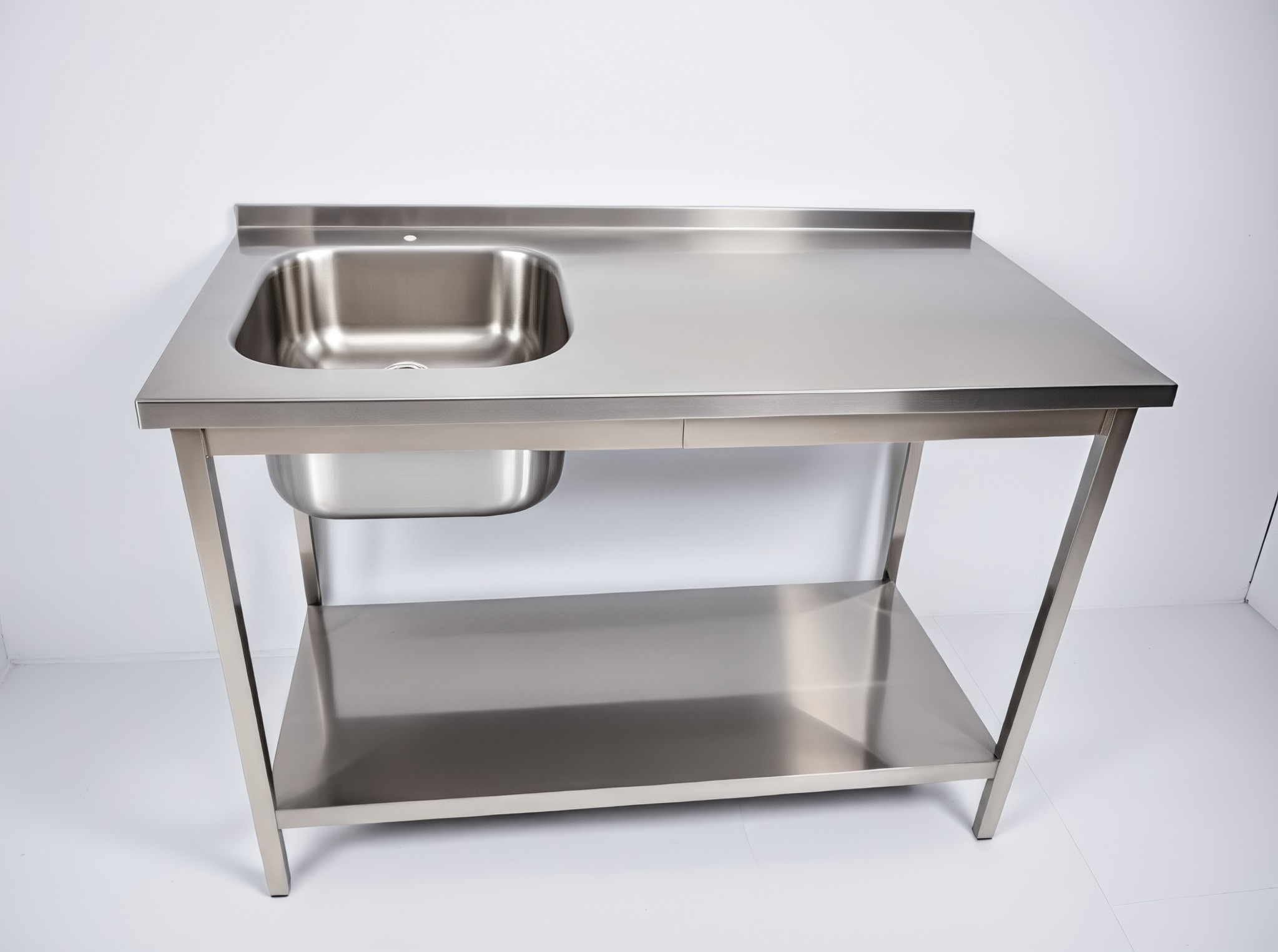 Nerūdijančio plieno stalas su plautuve