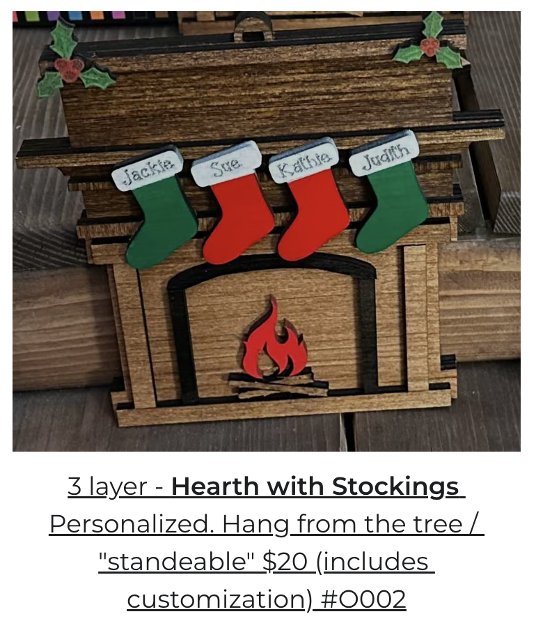Personalized Hearth with Stockings