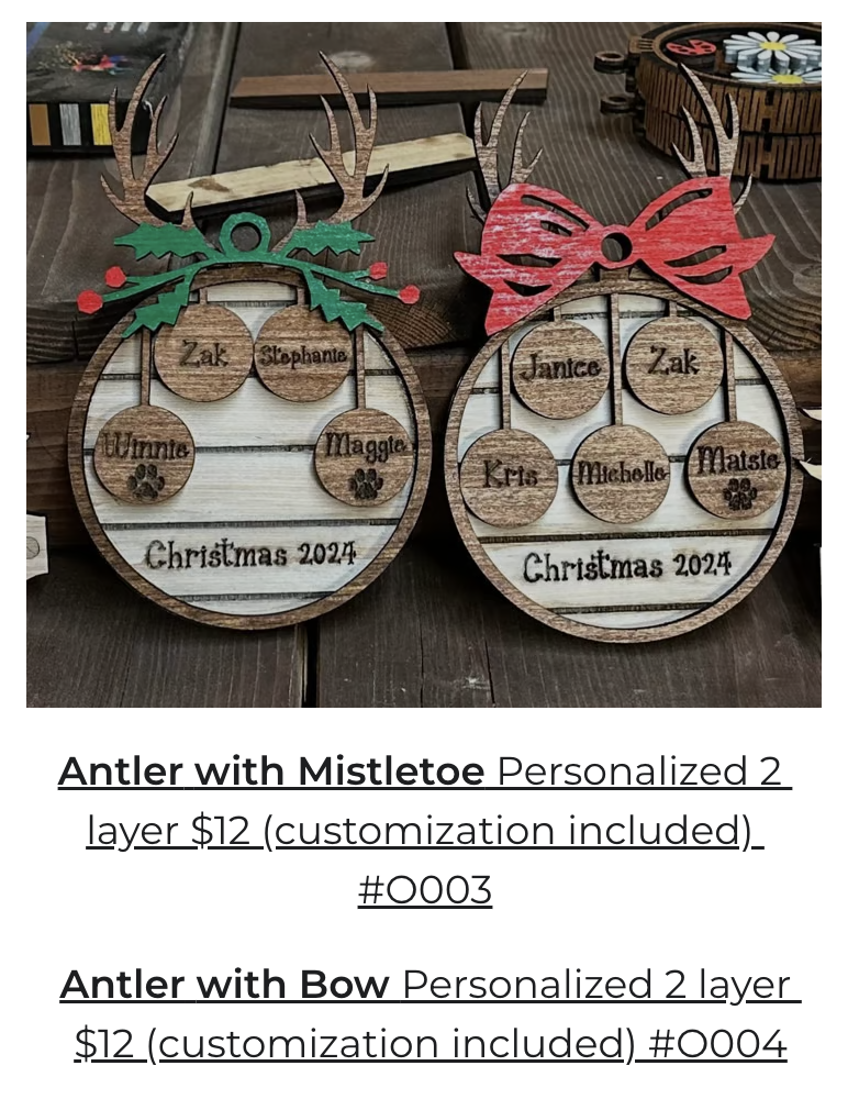 Personalized Wooden Christmas Ornament