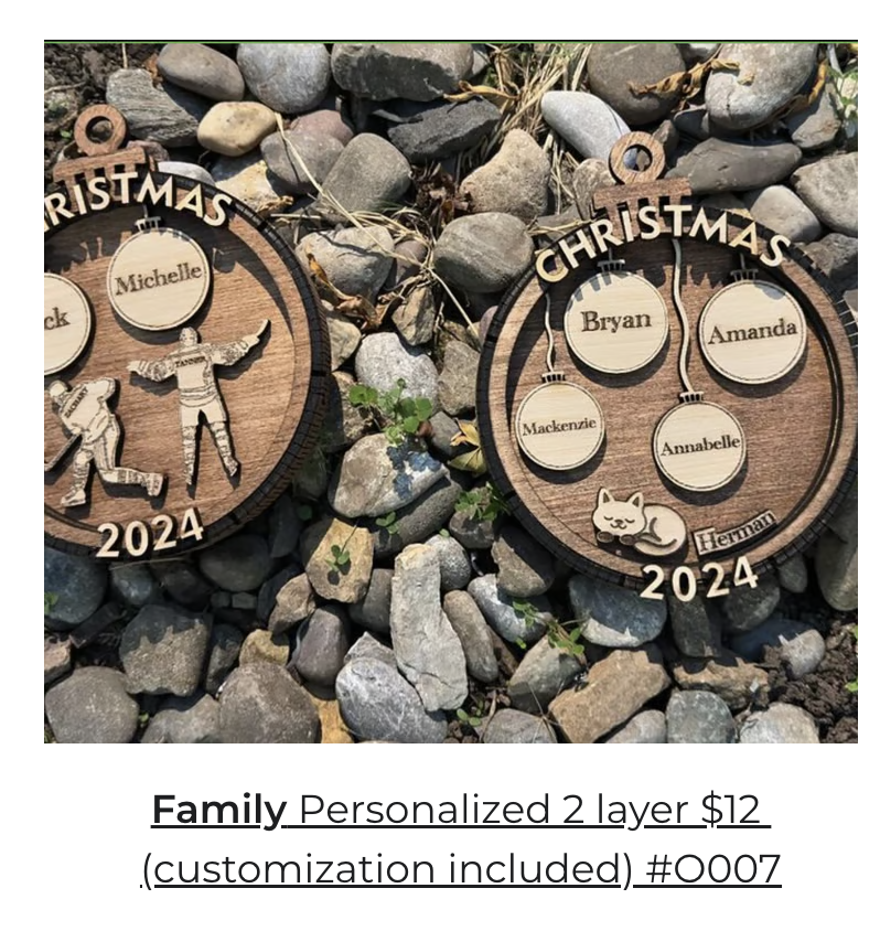 Personalized Family Christmas Ornament