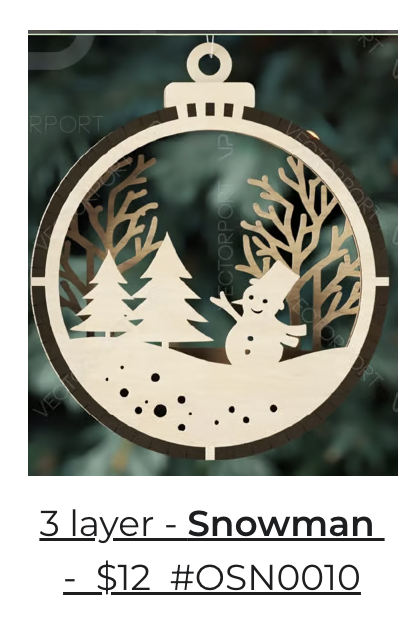 3 Layer Snowman Ornament