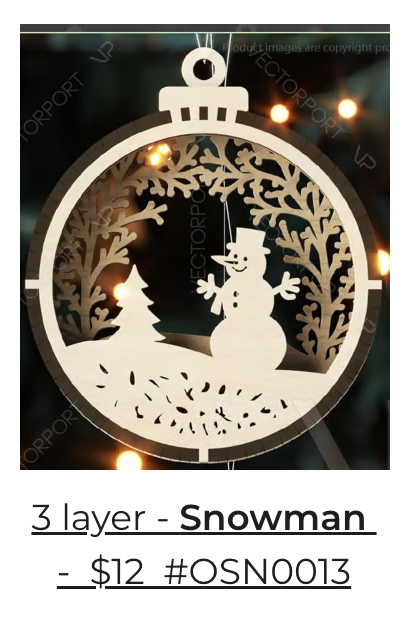 3 Layer Snowman Ornament
