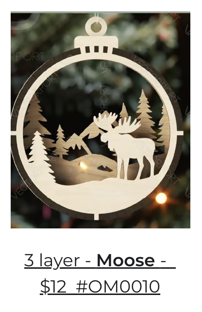 3-Layer Moose Ornament