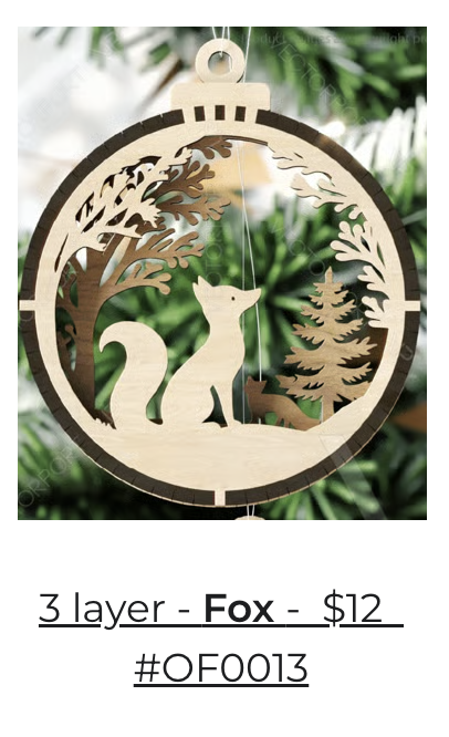 3 Layer Fox Ornament