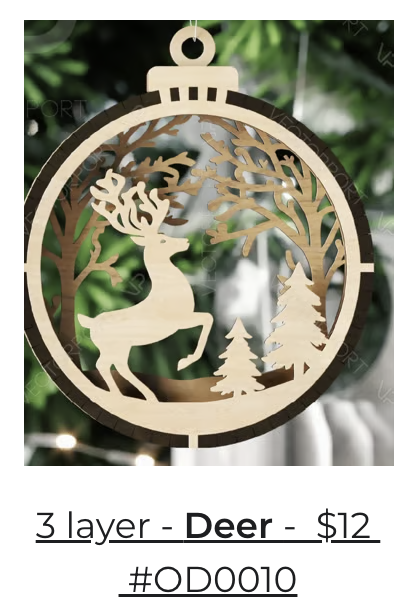 3 Layer Deer Ornament