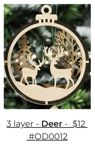 3 Layer Deer Ornament