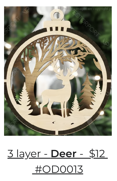 3 Layer Deer Ornament