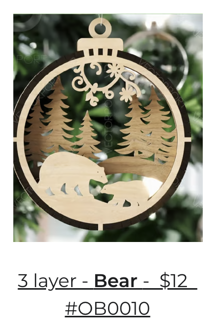 3 Layer Bear Ornament