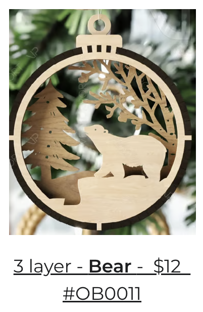 3 Layer Bear Ornament