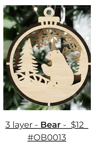 3 Layer Bear Ornament