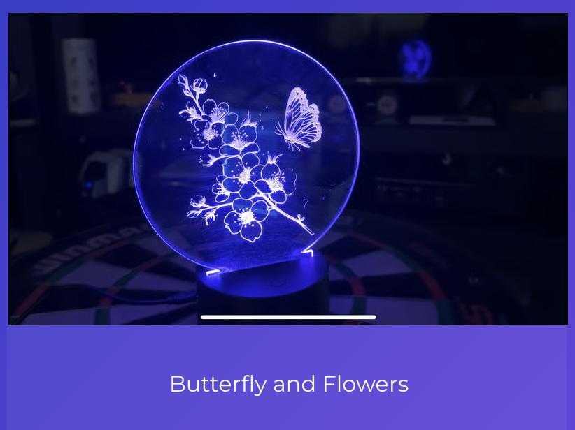 Butterfly and Flowers LED Night Light