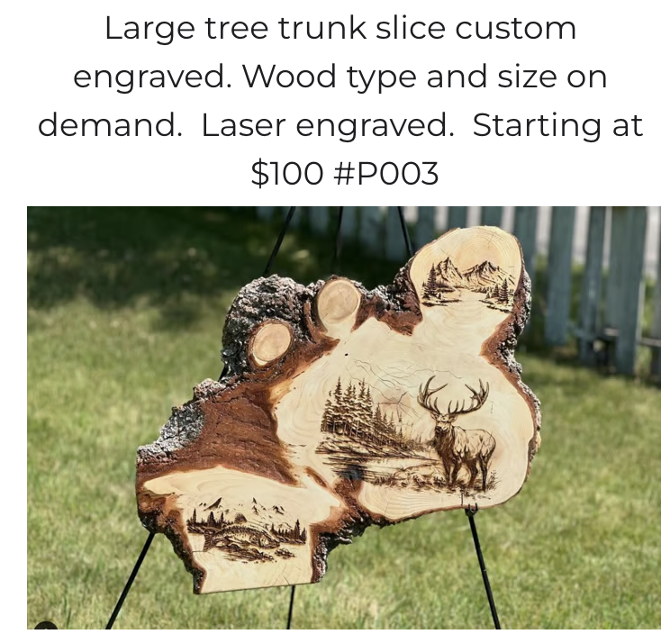Custom Engraved Large Tree Trunk Slice