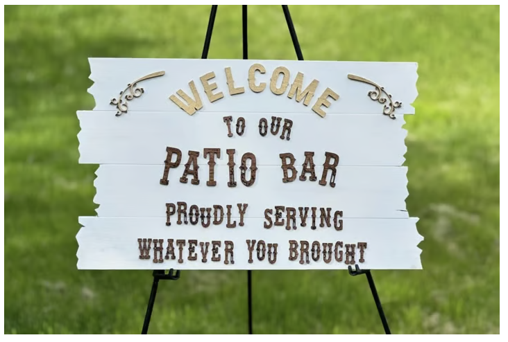 Patio Bar Welcome Sign