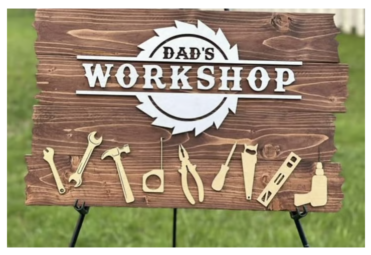 Dad's Workshop Wooden Sign