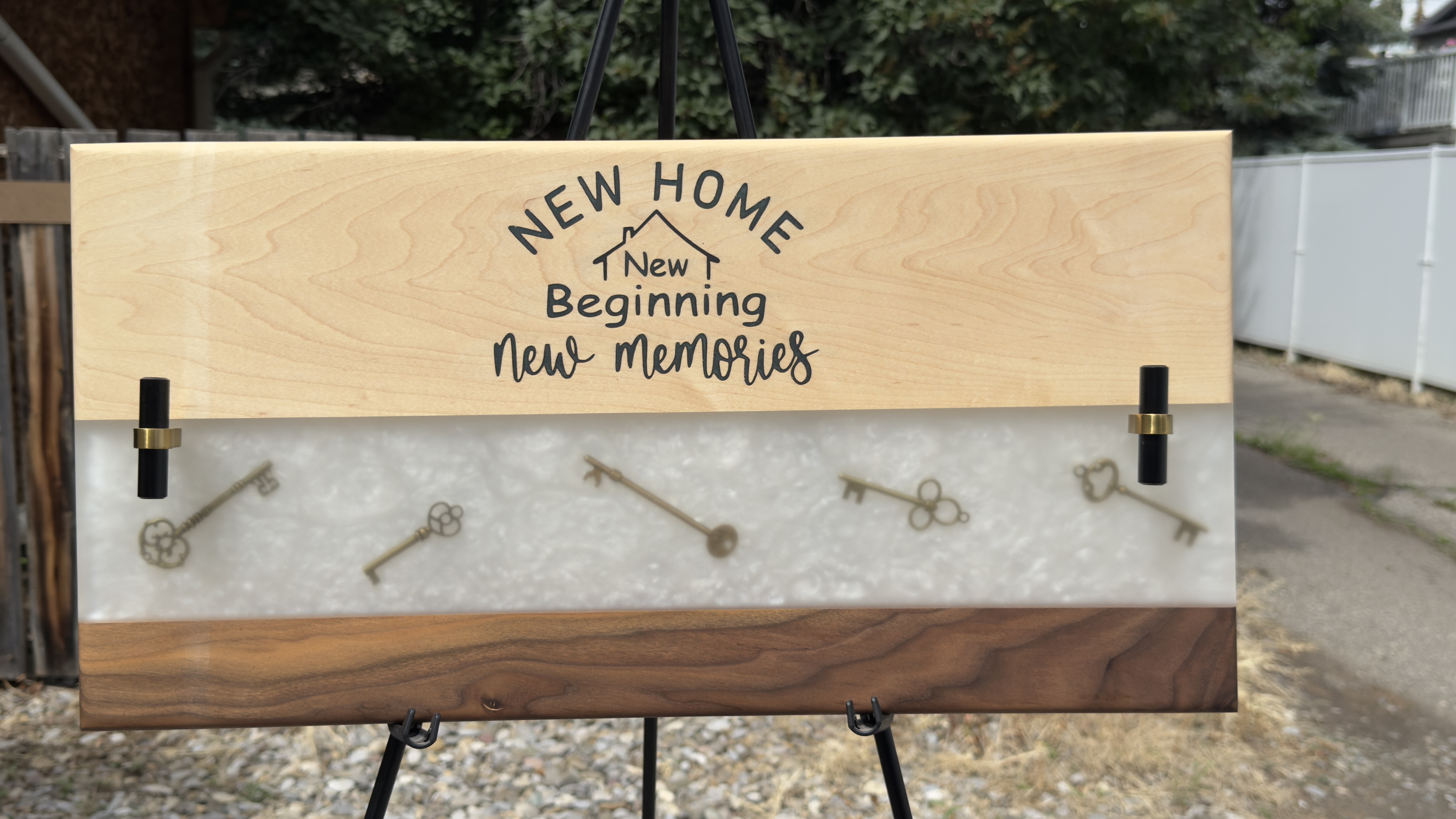 "New Home Owner" Charcuterie Board with keys