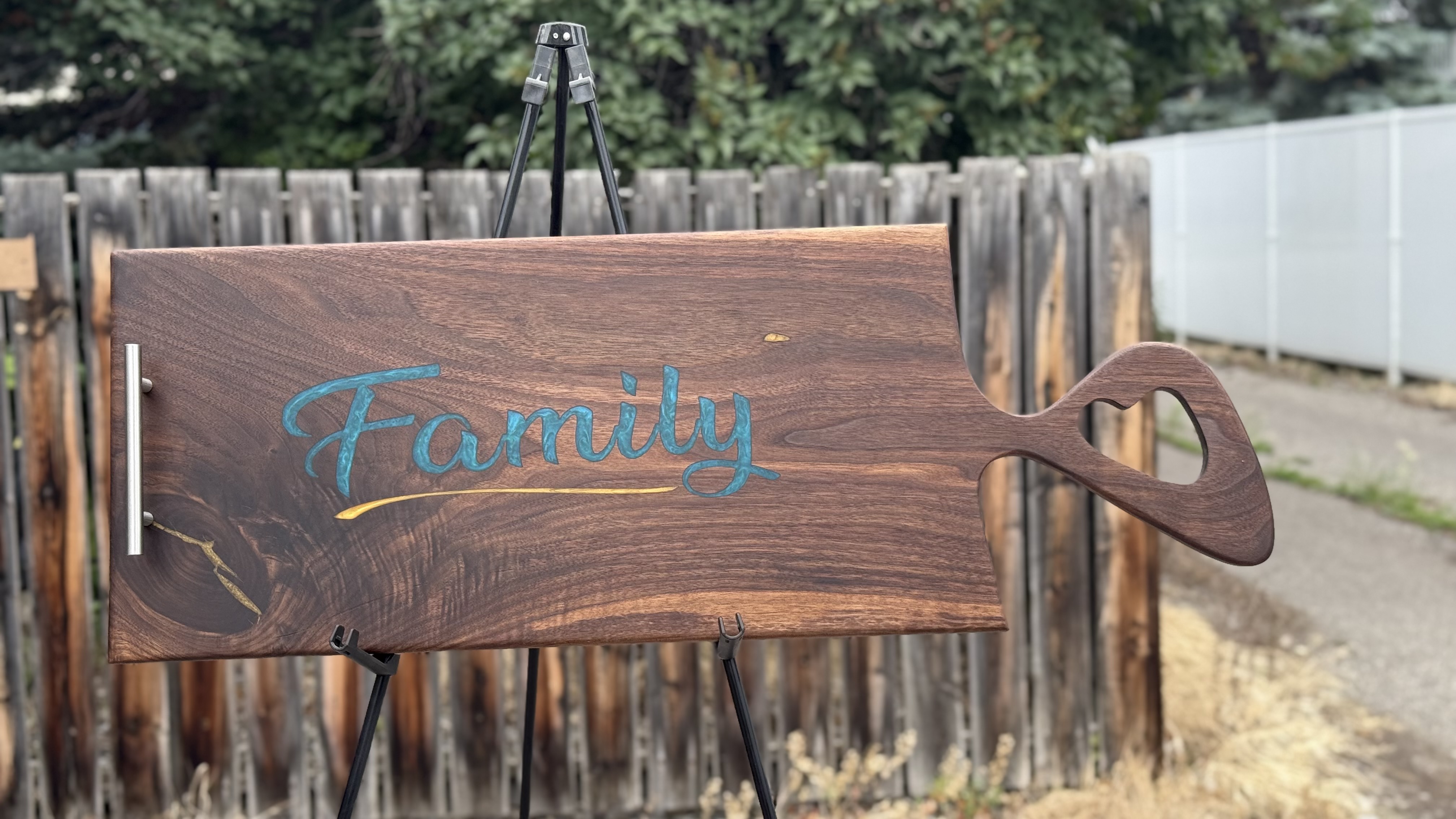 "Family" Engraved Walnut Charcuterie Board