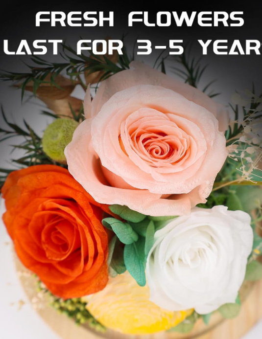 Gifts for Women Preserved Real Flowers Eternal Rose in Glass Dome with LED Light, Long-Lasting Forever Flowers Roses Womens Gifts for Christmas Birthday Gifts for Mom Grandma Wife Kids