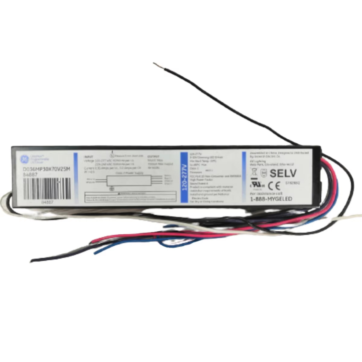 GE UltraMax 120-277V Input 36W 700mA Max Output 0-10V Dimming Programmable LED Driver