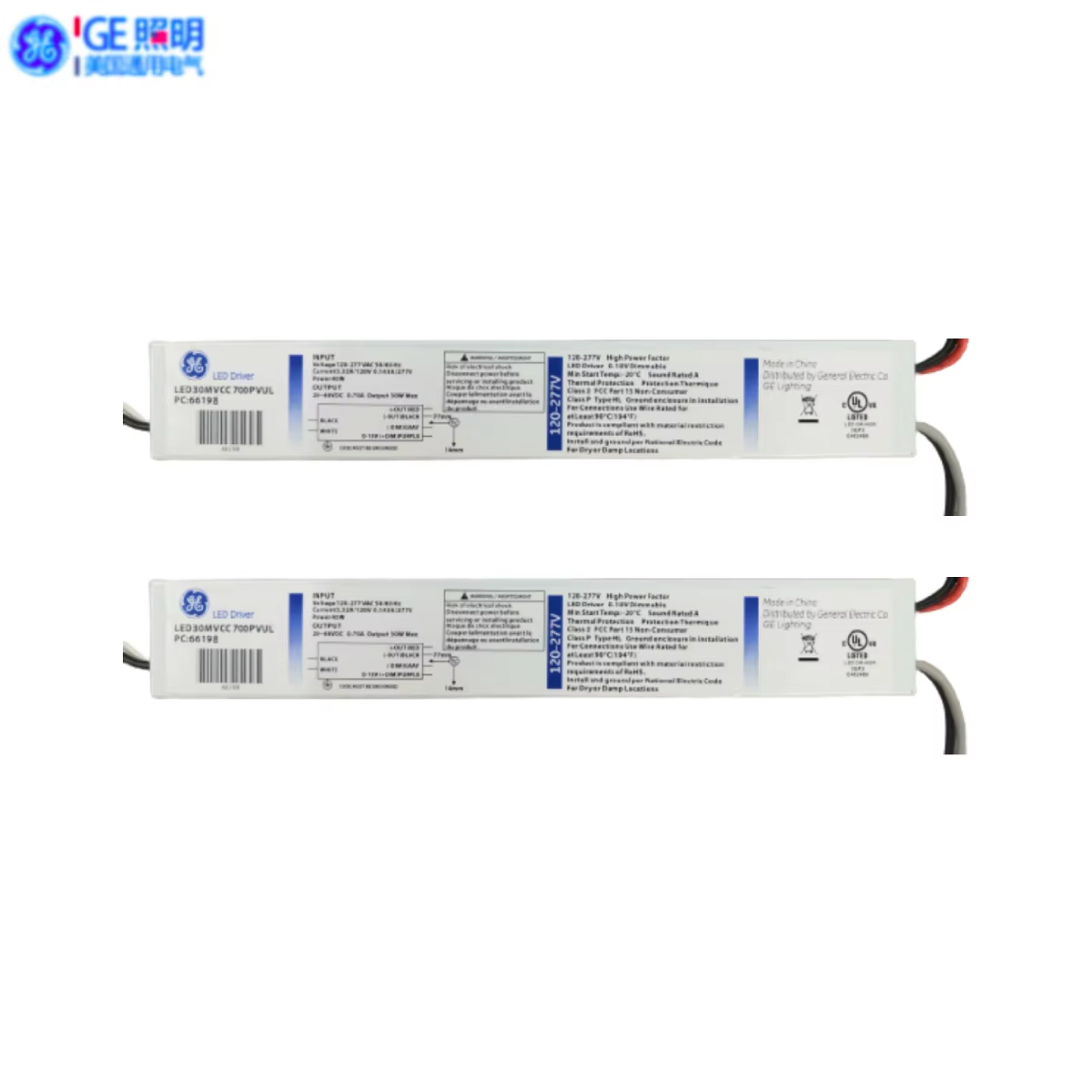 GE 66198 Constant Current LED Driver 120-277V 30W 700mA 28-46VDC 0-10V Dimming LED Driver
