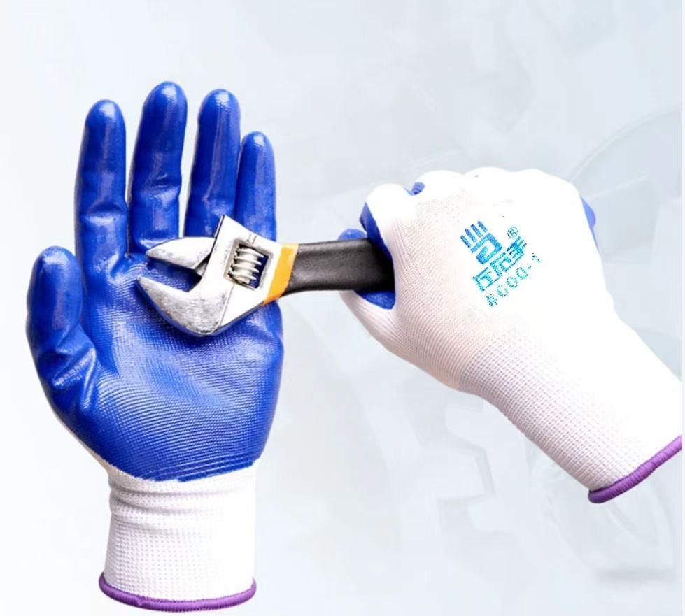 A pair of work gloves.