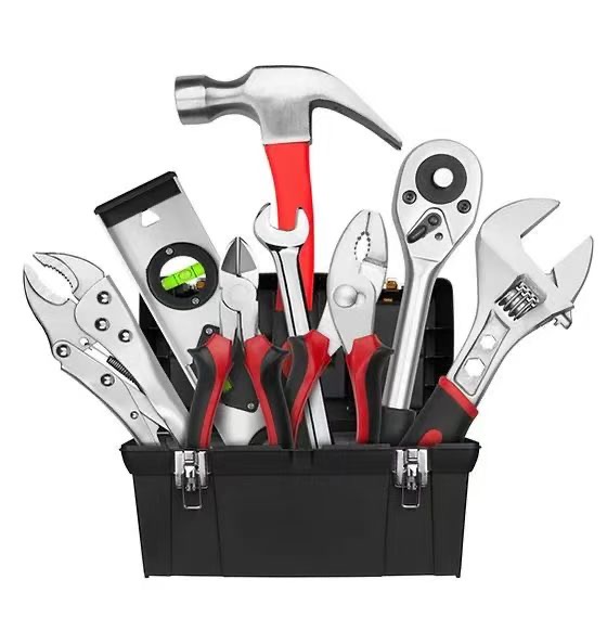  A toolbox with various hand tools