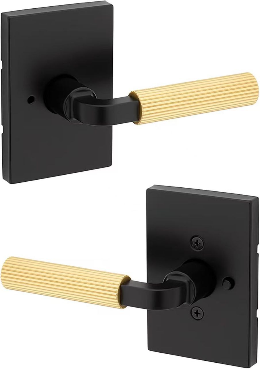 Modern Black and Gold Door Handle Set