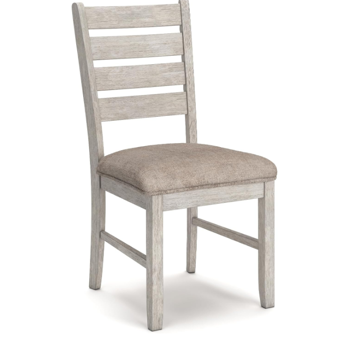 Skempton Cottage Dining Room Table Set with 6 Upholstered Chairs, Whitewash