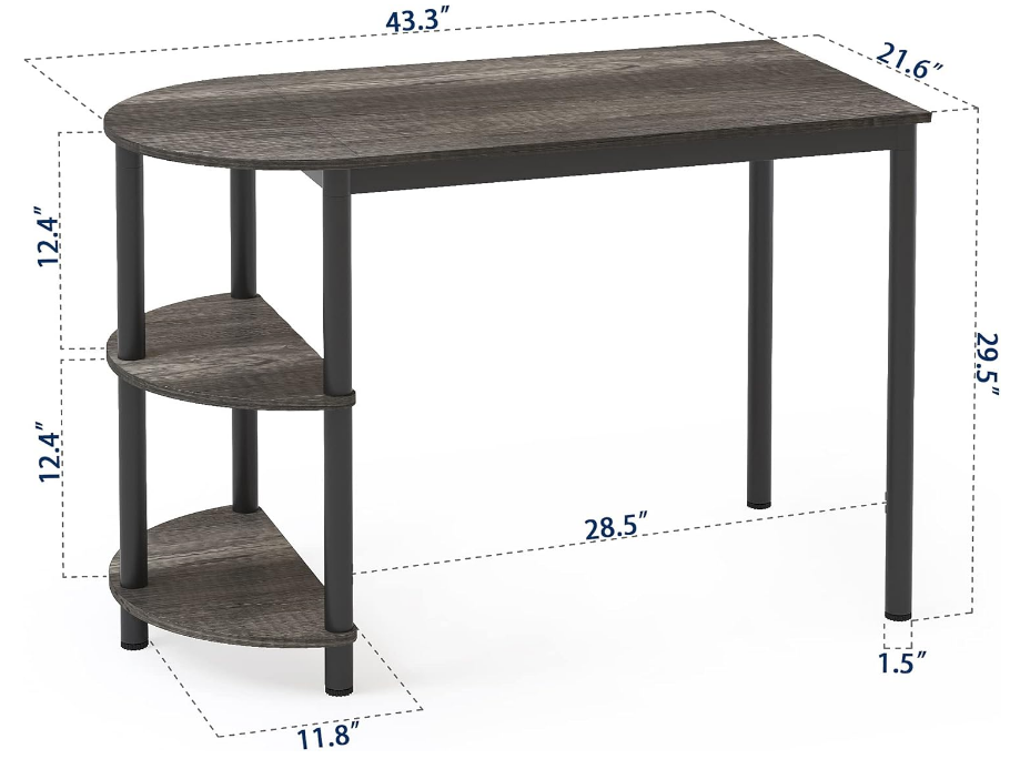 Small Dining Table/Kitchen Table with Storage, Multifunctioal Workstation Desk for Dining Room, Living Room, Bistro.(Black Oak)