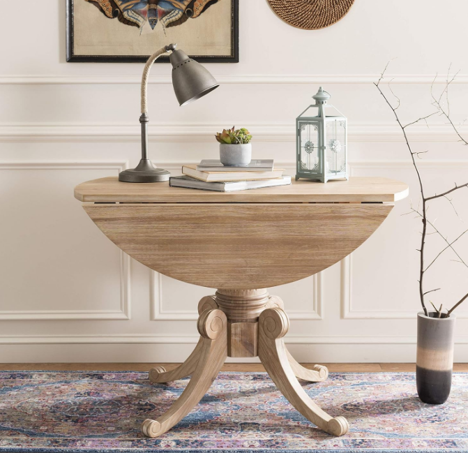 Home Forest Traditional Rustic Natural Drop Leaf Dining Table