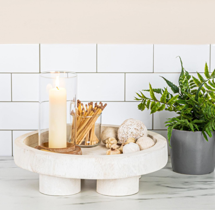 Paulownia Wood Pedestal Tray