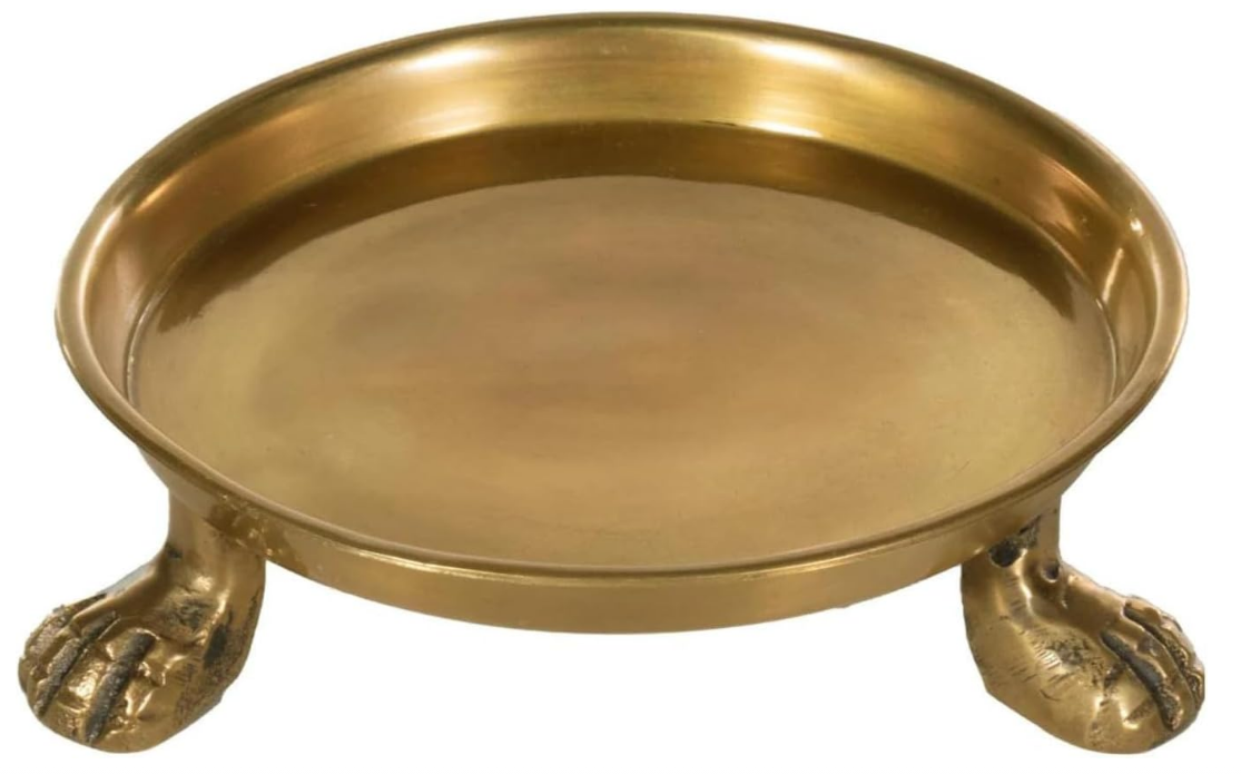 Round Clawfoot Dish — by Alice Lane Home Collection — Gold — for Home Decor, Candles, Jewelry, Perfume, Cosmetics, and Coffee Table