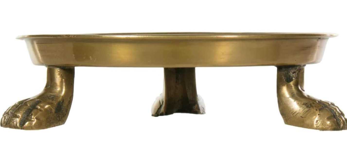 Round Clawfoot Dish — by Alice Lane Home Collection — Gold — for Home Decor, Candles, Jewelry, Perfume, Cosmetics, and Coffee Table