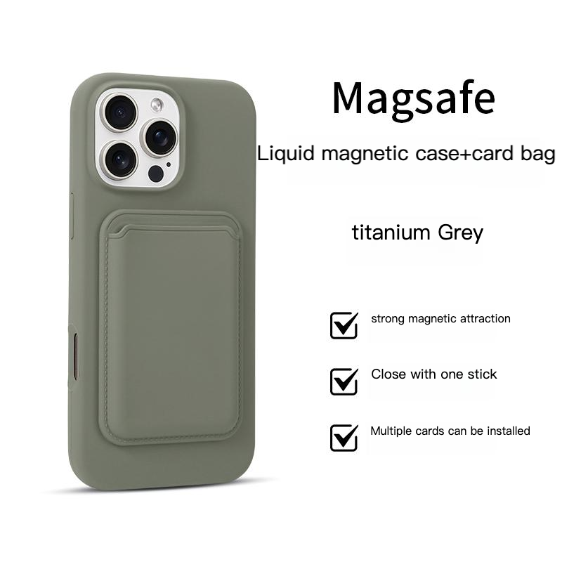 Magsafe Liquid Magnetic case + Card Bag