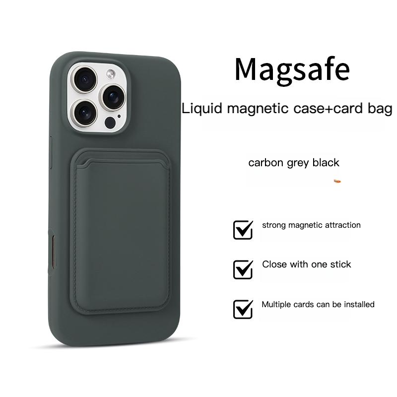 Magsafe Liquid Magnetic case + Card Bag