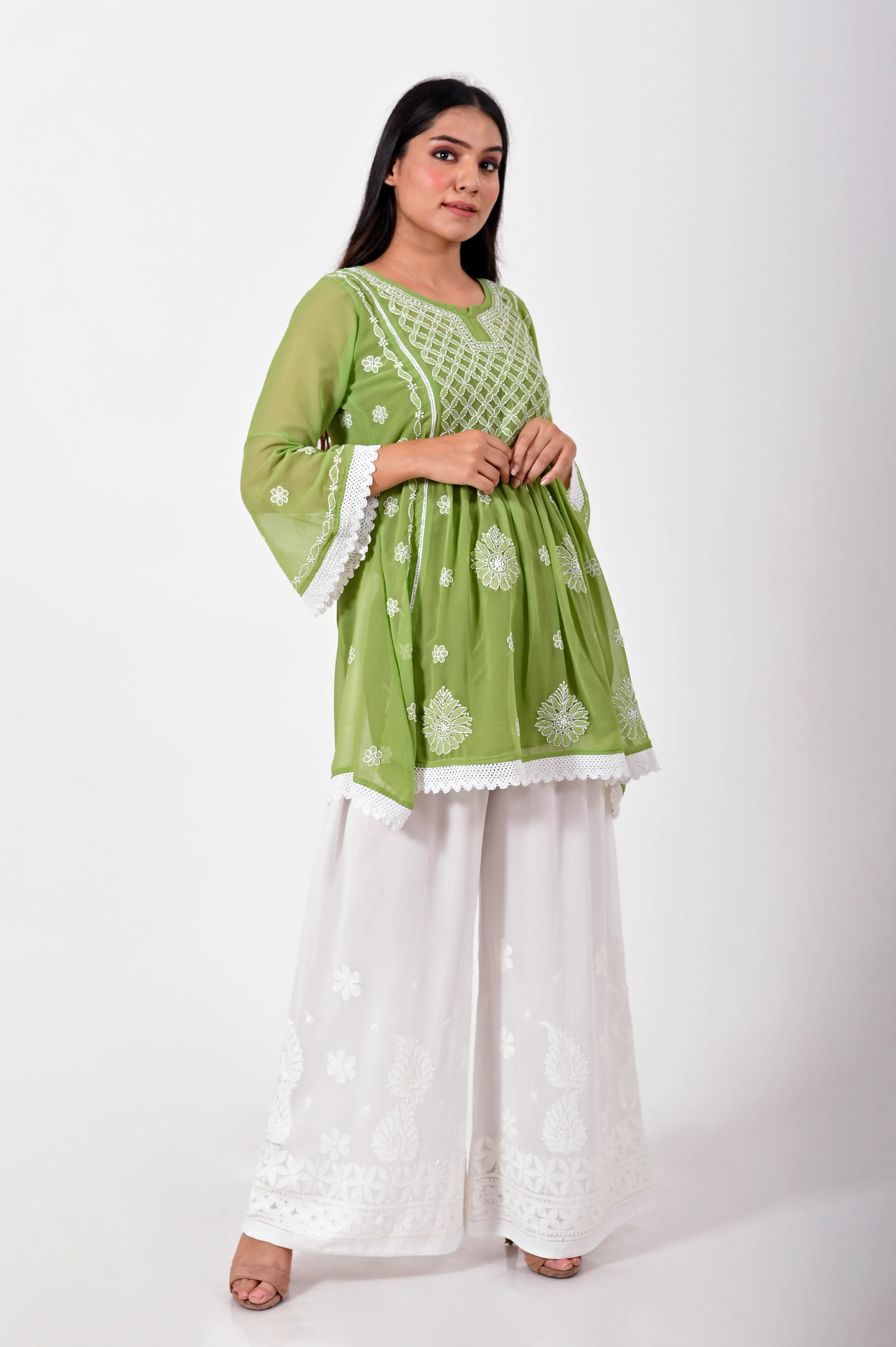 Blue Floral Printed Kurti For Women