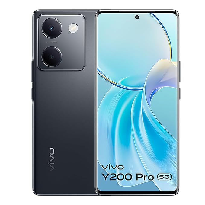 vivo Y200 Pro 5G (Silk Black, 8GB RAM, 128GB Storage) with No Cost EMI/Additional Exchange Offers | 3D Curved AMOLED Display