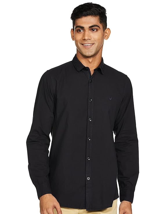 Allen Solly Men's Slim Fit Black Shirt