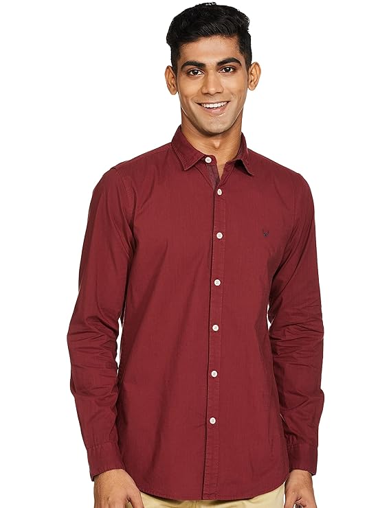 Maroon Men's Slim Fit Shirt