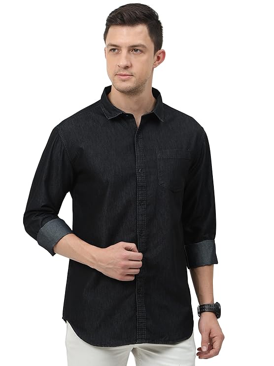 Miraan Men's Casual Denim Regular Fit Shirt