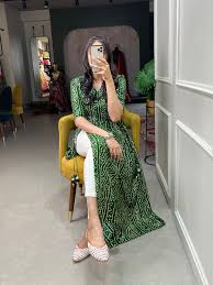 Green Printed Maxi Dress