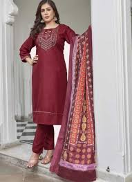 Traditional Maroon Salwar Kameez Set