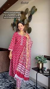 Kurti Set with Palazzo and Dupatta
