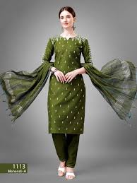 Green Embroidered Salwar Suit