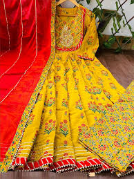 Traditional Yellow Anarkali Suit
